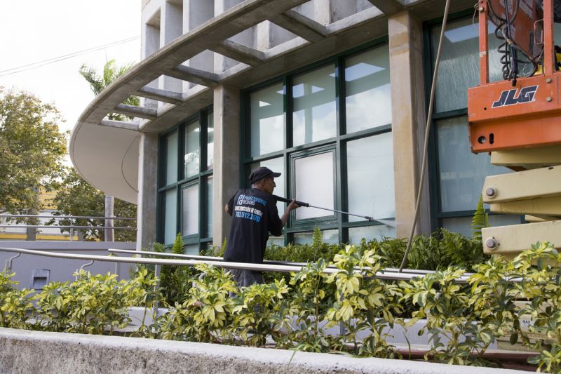 Technician Performing Powerwashing
